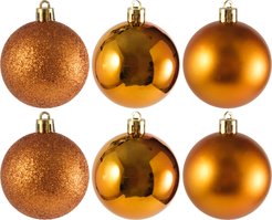 Набор шаров 6шт 6см медный (глянец: 2шт, матовые: 2шт, глиттер: 2шт), SYQA-0123123-CO