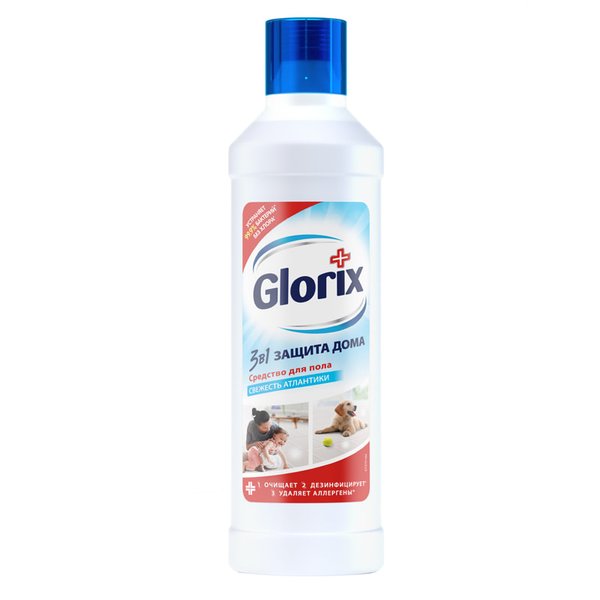 Средство для мытья пола Glorix 1л Свежесть Атлантики,дезинфицирующее