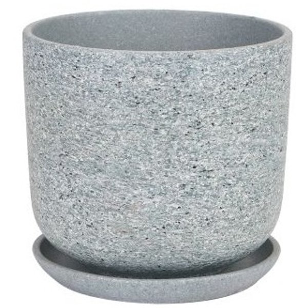 Горшок керамический цилиндр Серый камень 1,6л d15 v1,6 h13