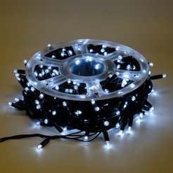Электрогирлянда внешняя Нить 30м 300LED, холодный белый, 8 режимов, с коннектором, темно-зеленый кабель