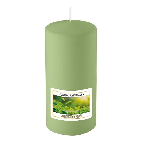 Свеча столб 56х120мм ароматизированная, зеленый чай