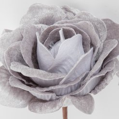 Цветок декоративный 14см Роза серая 52615В