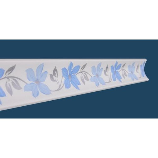 Плинтус потолочный Панда экструд.для натяжного потолка 524 цветок голубой (2м)