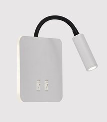 Бра Colpo 2734-1W WH 9W+3W белый/черный/металл