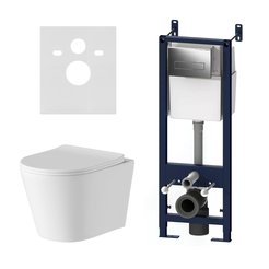 Комплект системы инсталляции АМ.РМ Start с унитазом Flash 2.0 Aquaspin IS30251.9H1900 + клавиша смыва хром