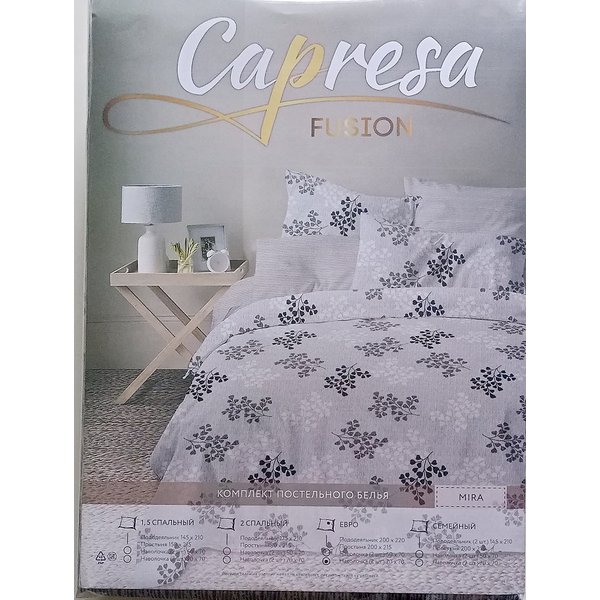 Комплект постельного белья евро Capriccio Fusion Мира 50х70 полисатин