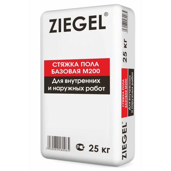 Стяжка для пола базовая Ziegel для внутренних и наружных работ 25кг