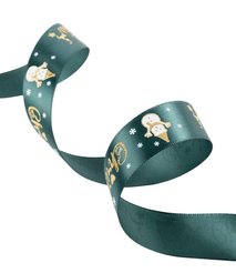 Лента 2,5х450см зелёный с узором SYSDA-5522445