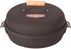 Коптильня горячего копчения FireWood 35х15cм круглая крышка с деревянной ручкой