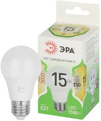 Лампочка светодиодная ЭРА GREEN LINE LED A60-15W-830-E27 GL E27 15 Вт груша теплый свет