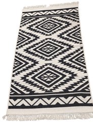 Ковер хлопковый двусторонний TERESSA 115 BLACK/CREAM 0,6х1,0м