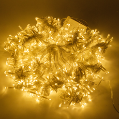 Электрогирлянда внутренняя Занавес Водопад 3х2,4м 720LED, теплый белый, контролер, прозрачный кабель