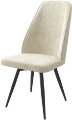 Стул кухонный Mamadoma Leonard M-R1 b02 45х45х94см велюр/металл, белый/черный, поворотный