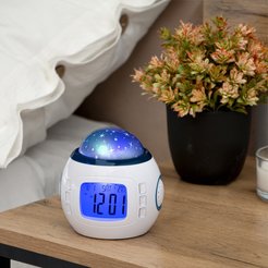 Будильник Luazon LB-10 Звездное небо, часы, 8 мелодий, белый 667978