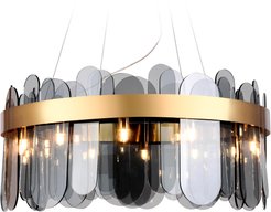 Люстра хрустальная Ambrella light TR5344/12 GD/SM золото/дымчатый 12хG9