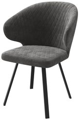 Стул кухонный Mamadoma Rob-R b28 47х44х82см велюр/металл, серый, поворотный