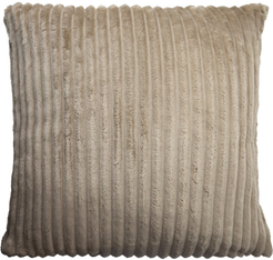 Подушка декоративная 45х45см Велсофт полоски, бежевая