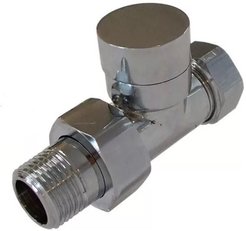 Кран запорный для радиатора прямой 1/2" хром FT