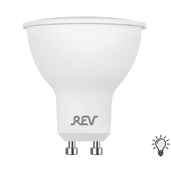 Лампа светодиодная REV 5Вт GU10 4000K свет нейтральный белый