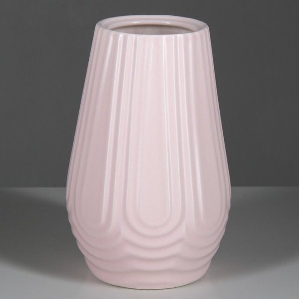Ваза керамическая, коллекция Геометрия №1, высота 19см, цвет розовый, 4091356