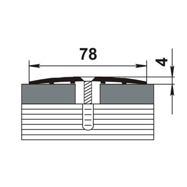 Порог одноуровневый А80 78х1800мм открытое крепление Серебристая сосна (195)