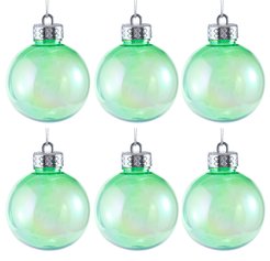 Набор шаров 6шт 6см радужно-зеленый, SYQDPET-0123006