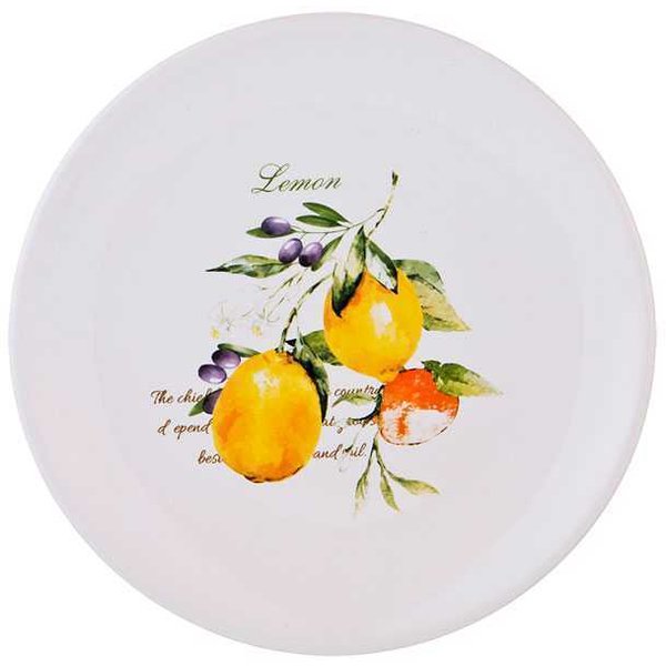 Тарелка десертная Lefard Итальянские лимоны 20,3x20,3x2см керамика