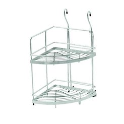 Полка угл.2-х ярусная малая 230х230х480мм хром