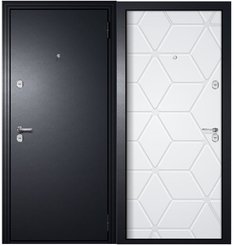 Дверь входная ГУДЗОН-3 Термо антик серебро белая эмаль 970х2050мм правая