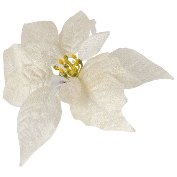Цветок декоративный 24см, белое золото, на клипсе, SYSDH-3023159