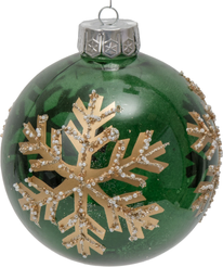 Шар с узором 13см, прозрачный, зеленый, SYQB-0125032