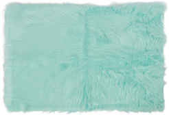 Коврик из искусственной овчины голубой 60х90см прямоугольный на подложке TPR