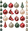 Набор украшений 32шт 3-8см зеленый+шампань+красный SYQB-0125019