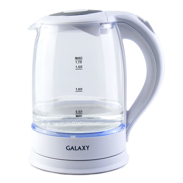Чайник электрический Galaxy GL0553 2200Вт 1,7л стекло, черный