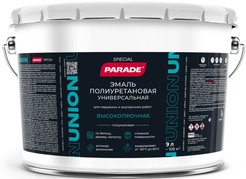 Эмаль универсальная полиуретановая PARADE UNION полуматовая База С 9л