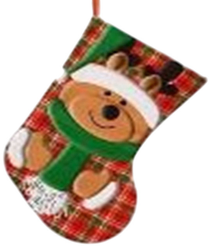 Носок рождественский Медвежонок 23х35см SYWZA-1225030