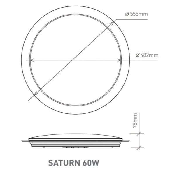 Светильник светодиодный 60W Saturn R-555/470-Shiny с пультом ДУ