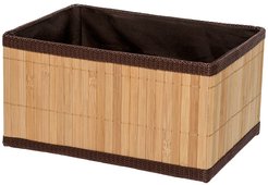 Корзинка декоративная Natural House 13х18х24см бамбук/ткань, коричневый