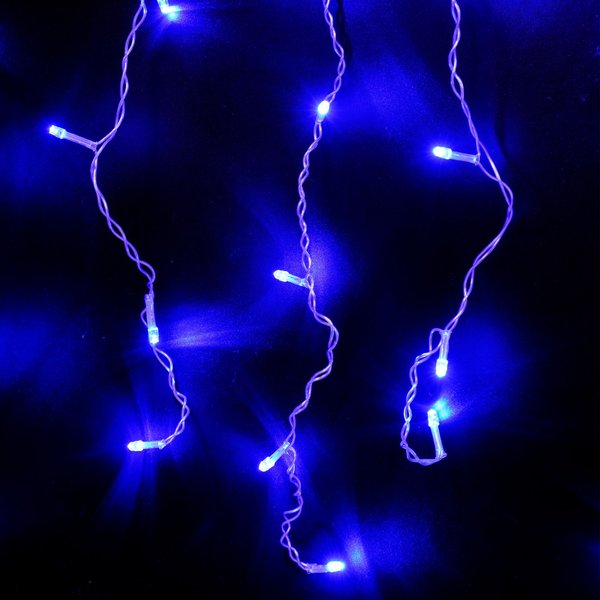 Электрогирлянда сосульки внутренняя 2х0,6м 100LED синий SYCL-015