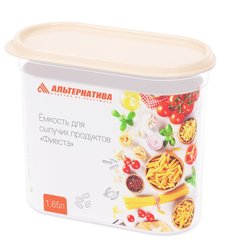 Емкость д/хранения продуктов Альтернатива Фиеста 1,65л пластик, бежевый