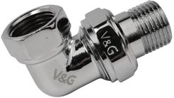 Сгон латунный угловой V&G хромированный 1/2"