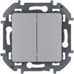 Выключатель 2-клавишный LEGRAND Inspiria 673622 алюминий