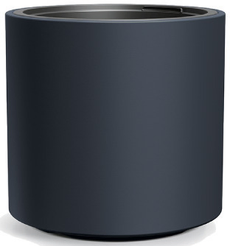 Кашпо пластиковое HEOS d39см h38см v44л, антрацит, с вкладкой v20л
