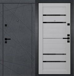 Дверь входная Geroy-2 антик серебро бетон графит белый бланко 860х2050мм правая