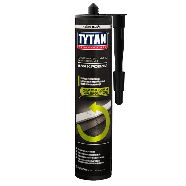 Герметик битумно-каучуковый для кровли TYTAN Professional черный (310мл)