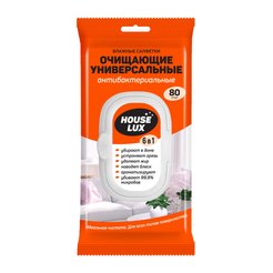 Салфетки влажные д/уборки House Lux 80шт универсальные 6в1