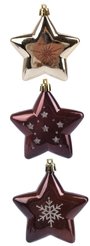 Набор украшений звезда 3шт 8см кофе SYQF-012226