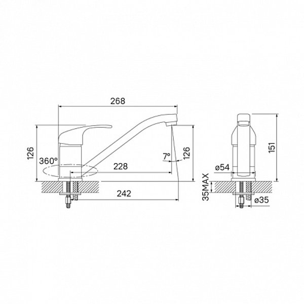 Смеситель для кухни iddis alborg k56001c