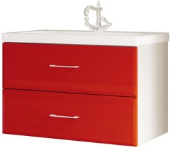 Тумба Микс 70П,стекло,Красный