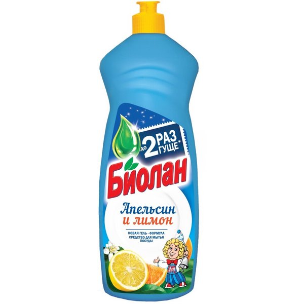 Средство д/мытья посуды Биолан 900мл Апельсин и Лимон